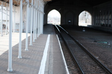 Fototapeta na wymiar Saint Petersburg, Novy Peterhof railway station