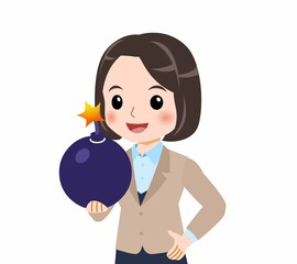 スーツを着た若い女性