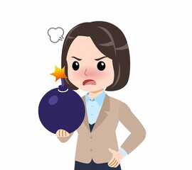 スーツを着た若い女性