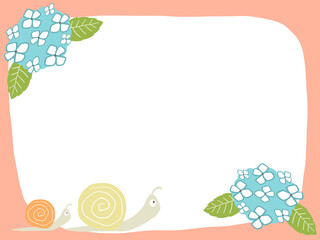 あじさいとカタツムリのフレーム