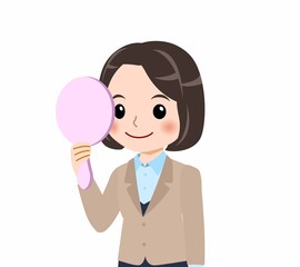 スーツを着た若い女性