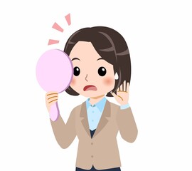 スーツを着た若い女性