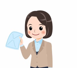 スーツを着た若い女性