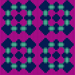 Knitted repeat seamless pattern. Vector illustration