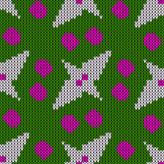 Yarn knitting seamless pattern. Vector illustration