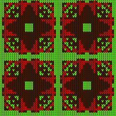 Knitted pattern seamless ornament. Vector illustration