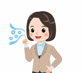 スーツを着た若い女性