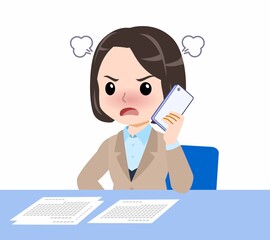 スーツを着た若い女性