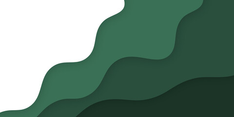  Green flyers with colorful paper cut waves shapes. 3D abstract paper style, design layout for business presentations, flyers, posters, prints, decoration, cards, brochure cover, banners
