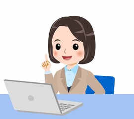 スーツを着た若い女性