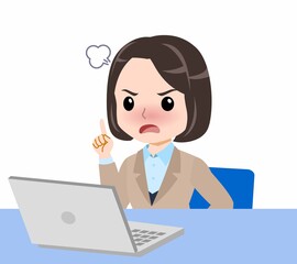 スーツを着た若い女性