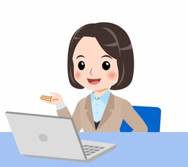 スーツを着た若い女性