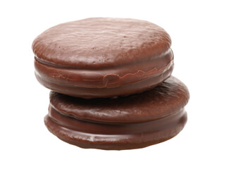 chocolate cake on white background 