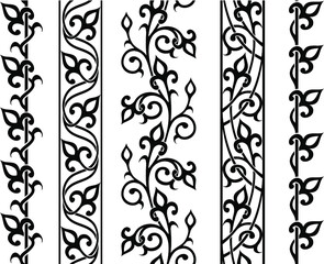 Floral seamless borders