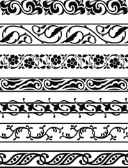 Floral seamless borders 