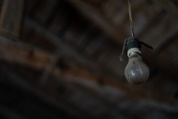old light bulb in rural town