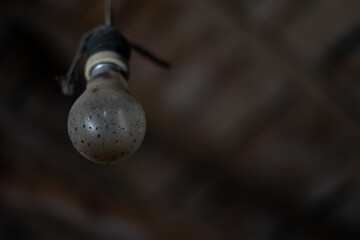 old light bulb in rural town