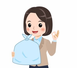 スーツを着た若い女性