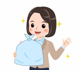 スーツを着た若い女性