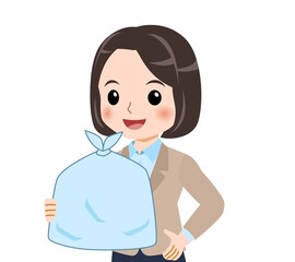 スーツを着た若い女性