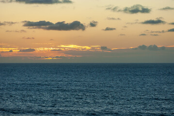Fascinated cold sunset in spring  in nature park of Jandía