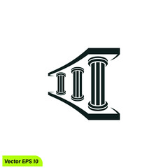 pillar icon lawyer court symbol vector illustration 