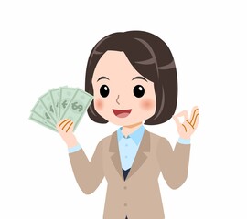 スーツを着た若い女性