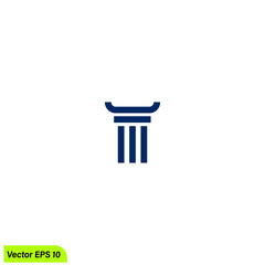 pillar icon lawyer court symbol vector illustration 