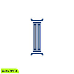 pillar icon lawyer court symbol vector illustration 