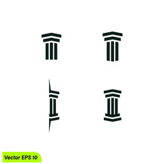pillar icon lawyer court symbol vector illustration 