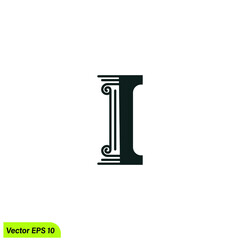 pillar icon lawyer court symbol vector illustration 