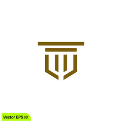 pillar icon lawyer court symbol vector illustration 