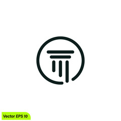 pillar icon lawyer court symbol vector illustration 