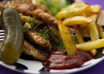 food, meat, meal, dinner, chicken, grilled, plate, dish, beef, pork, cuisine, steak, salad, lunch, fried, gourmet, vegetables, restaurant, cooked, sauce, roasted, kebab, white, lamb, barbecue