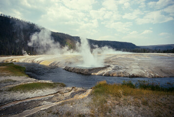 Geyser, Mammoth Hot Springs, Parc national du Yellowstone, Etats Unis, USA
