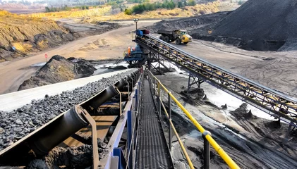 Fotobehang Afrika Coal Ore on a conveyor belt for processing  © Sunshine Seeds