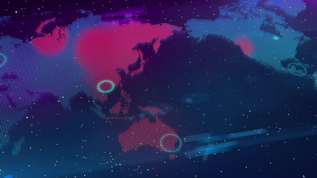 hologram world map corona virus pandemic animation