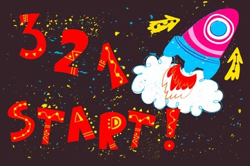 Vector illustration of rocket.