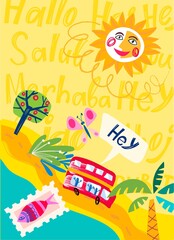 Vector illustration of holiday summer mood.