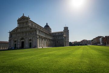 Cathedral (Duomo of Santa Maria Assunta) and the Leaning Tower of Pisa, Piazza dei Miracoli (Square of Miracles), UNESCO world heritage site, Tuscany, Italy, Europe.