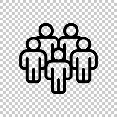 Partnership, teamwork, simple business logo. Black editable linear symbol on transparent background