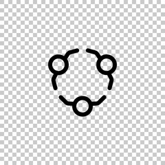 Partnership, teamwork, simple business logo. Black editable linear symbol on transparent background