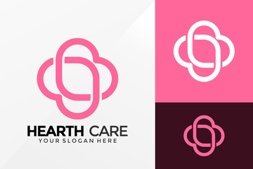 Fototapeta premium Hearth Care Logo Design, Brand Identity logos vector, modern logo, Logo Designs Vector Illustration Template