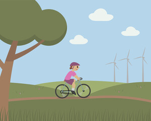 Naklejka premium World bicycle day concept vector illustration.