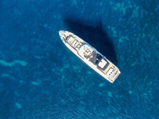 yacht sailing in the blue sea. Concept of holidays, luxury a relax	