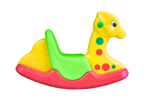 Rocking horse toys kid. children's playground isolated on white background. This has clipping path.