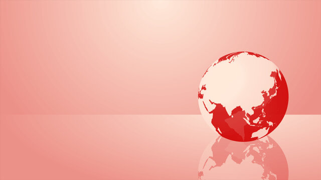 中国中心の赤色のデジタルネットワーク地球イメージ背景