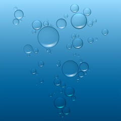 3d realistic vector beauty background of oil drops on blue.