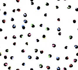 Multicolored dots on a white background. Seamless vector pattern.