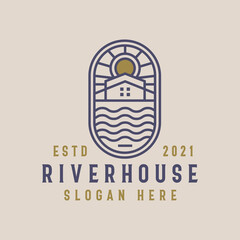 River House Lineart Logo Template